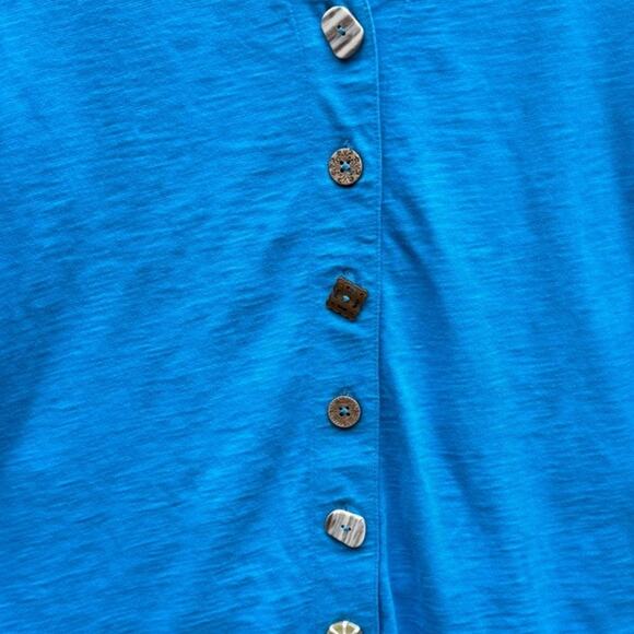 New Soft Surroundings Womens Medium Heathered Button Up Half Sleeve Shirt - Picture 5 of 6